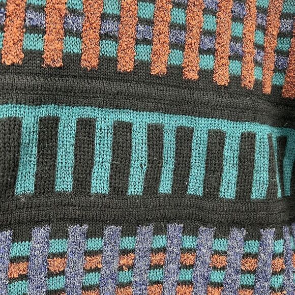 Vintage 90's Paul Fourtica Colorful Oversized Wool Sweater Cosby - Picture 6 of 7